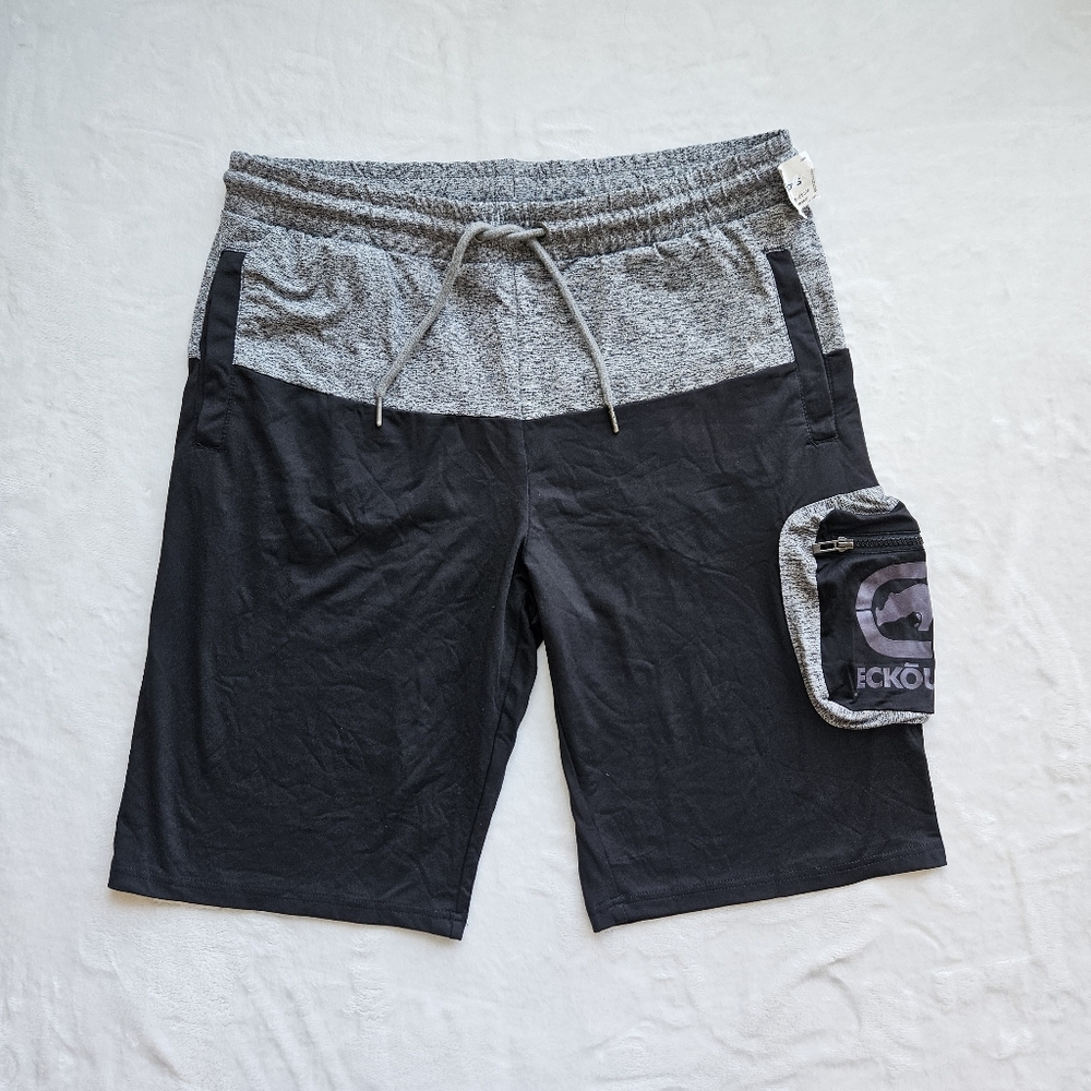 Ecko Unlimited Athletic Shorts Black/Gray Athleisure size Large